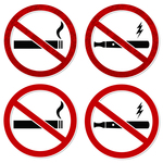 no cigarettes or e-cigarettes sign