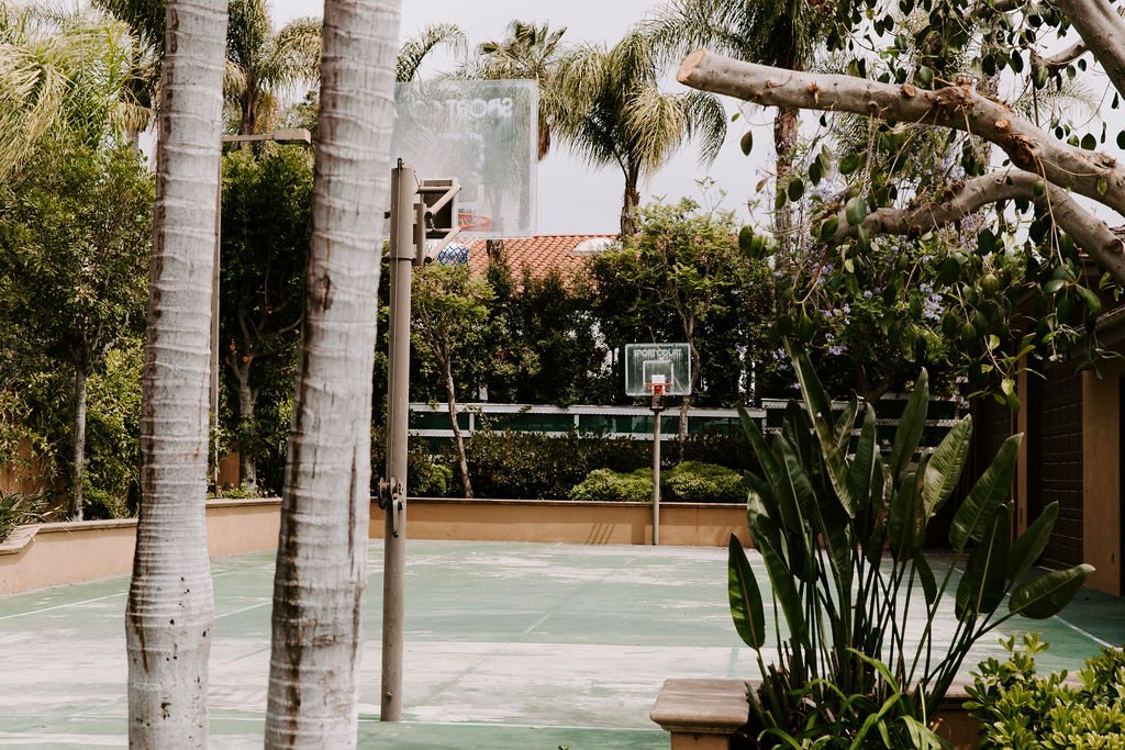 basketball court outside of addiction recovery facility