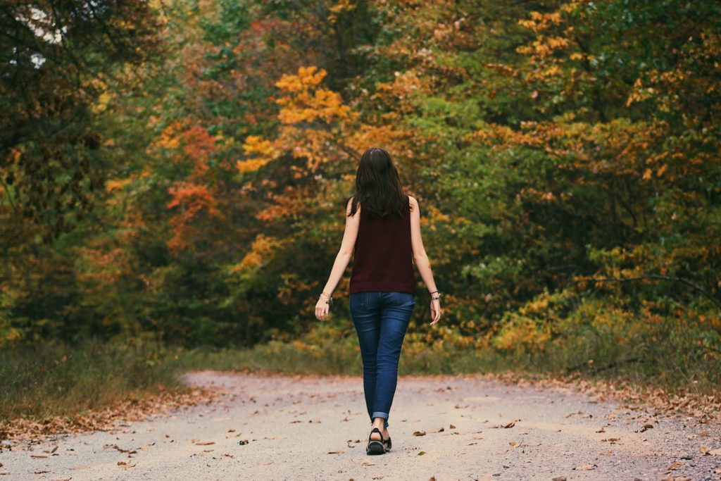 woman taking a walk with depression