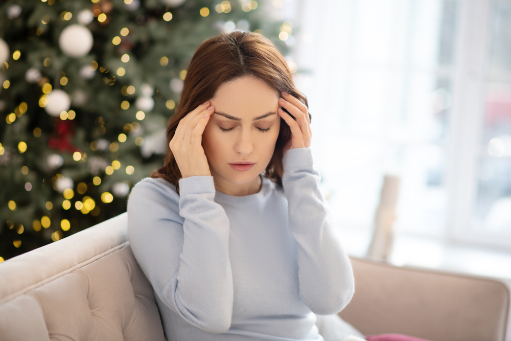 woman stressed with holiday depression